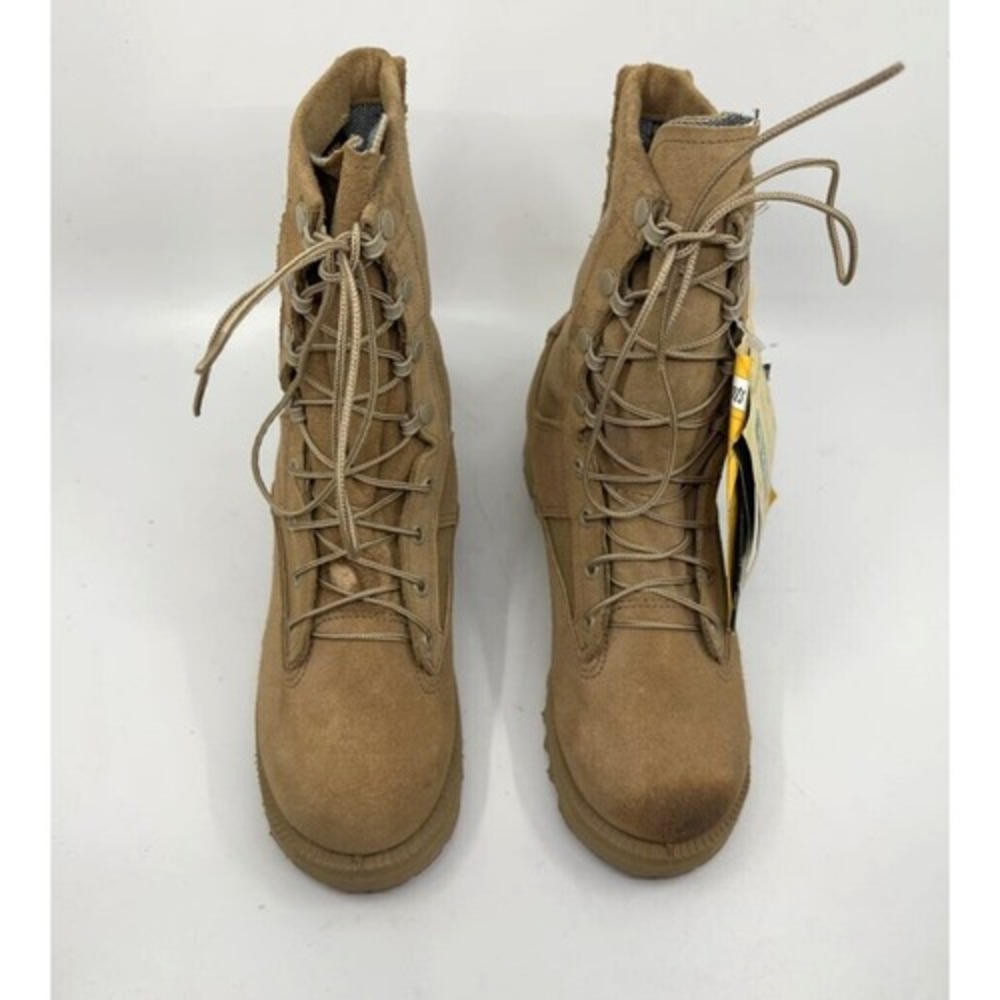 Belleville Mens Military Combat Boots Beige Leather 790A Waterproof 5.5 W New - Picture 3 of 8